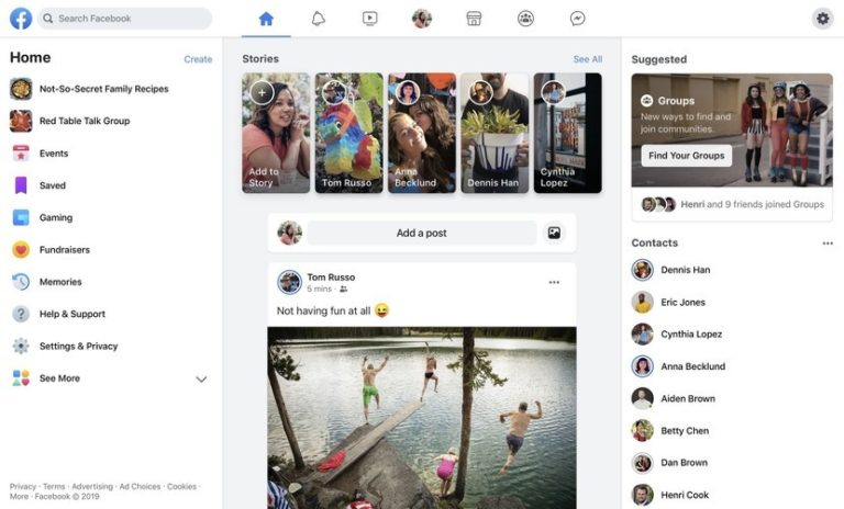 Facebook’s Redesigned Web Interface with Dark Mode Support Rolling Out